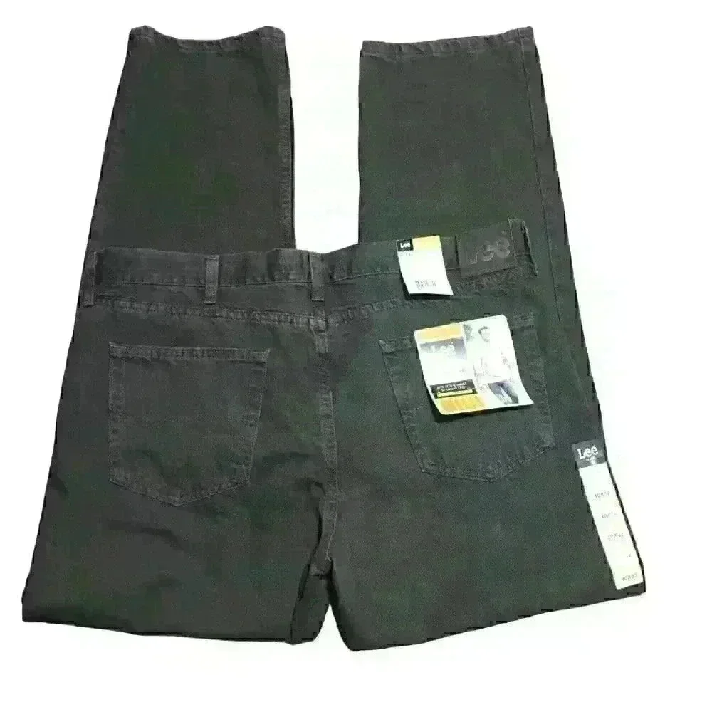NWT Lee Regular Fit Straight Leg black marked‎ Irregular Sz 40x32